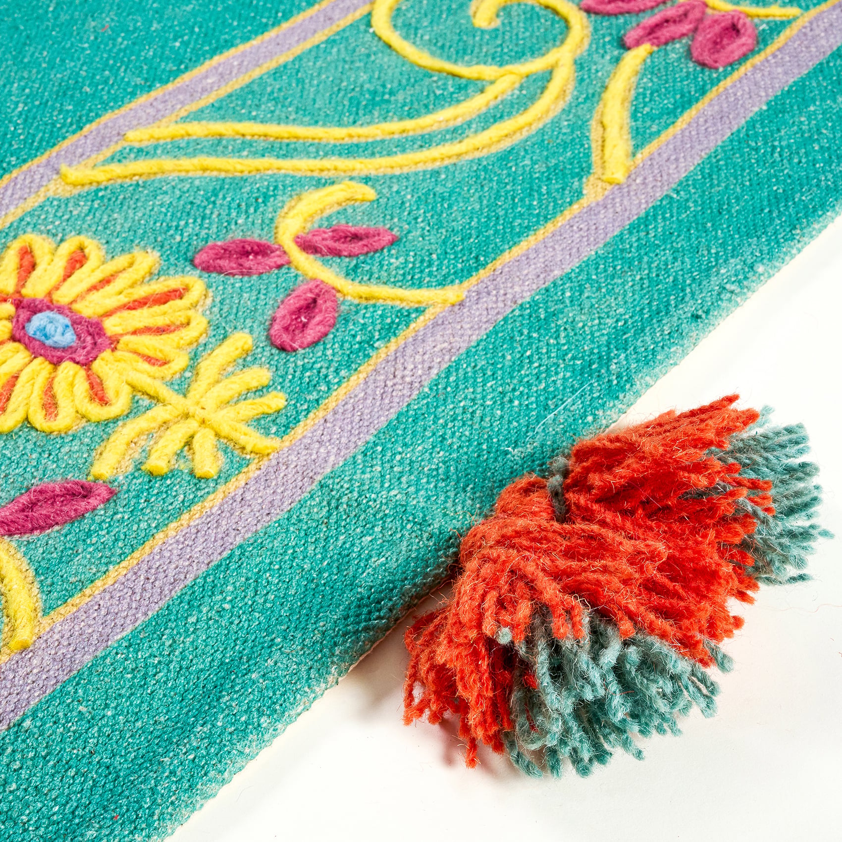 Rajna Turkuaz Pamuk Kilim 80x150 Cm