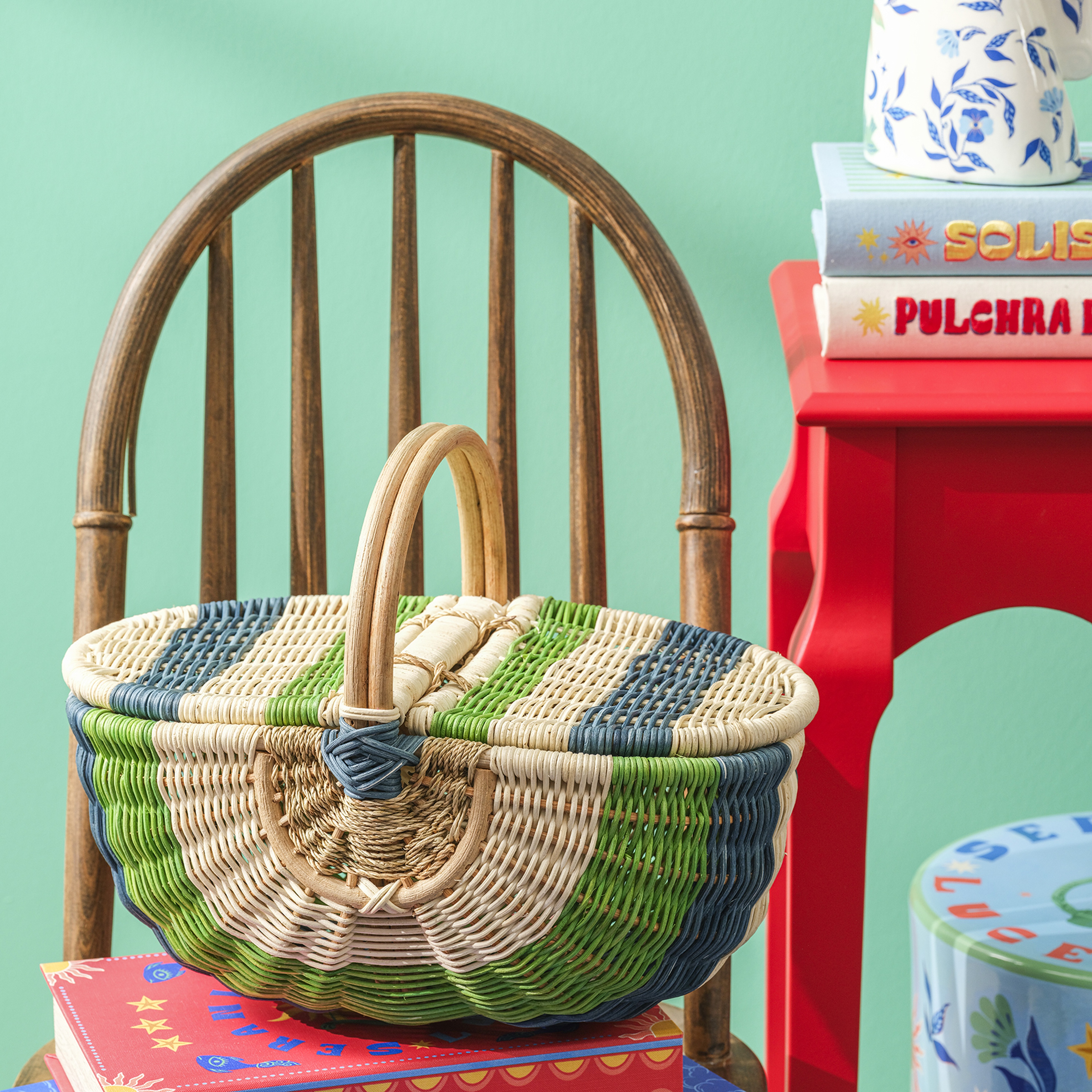 Tam Dao Yeşil Rattan Sepet 40x26x32 Cm