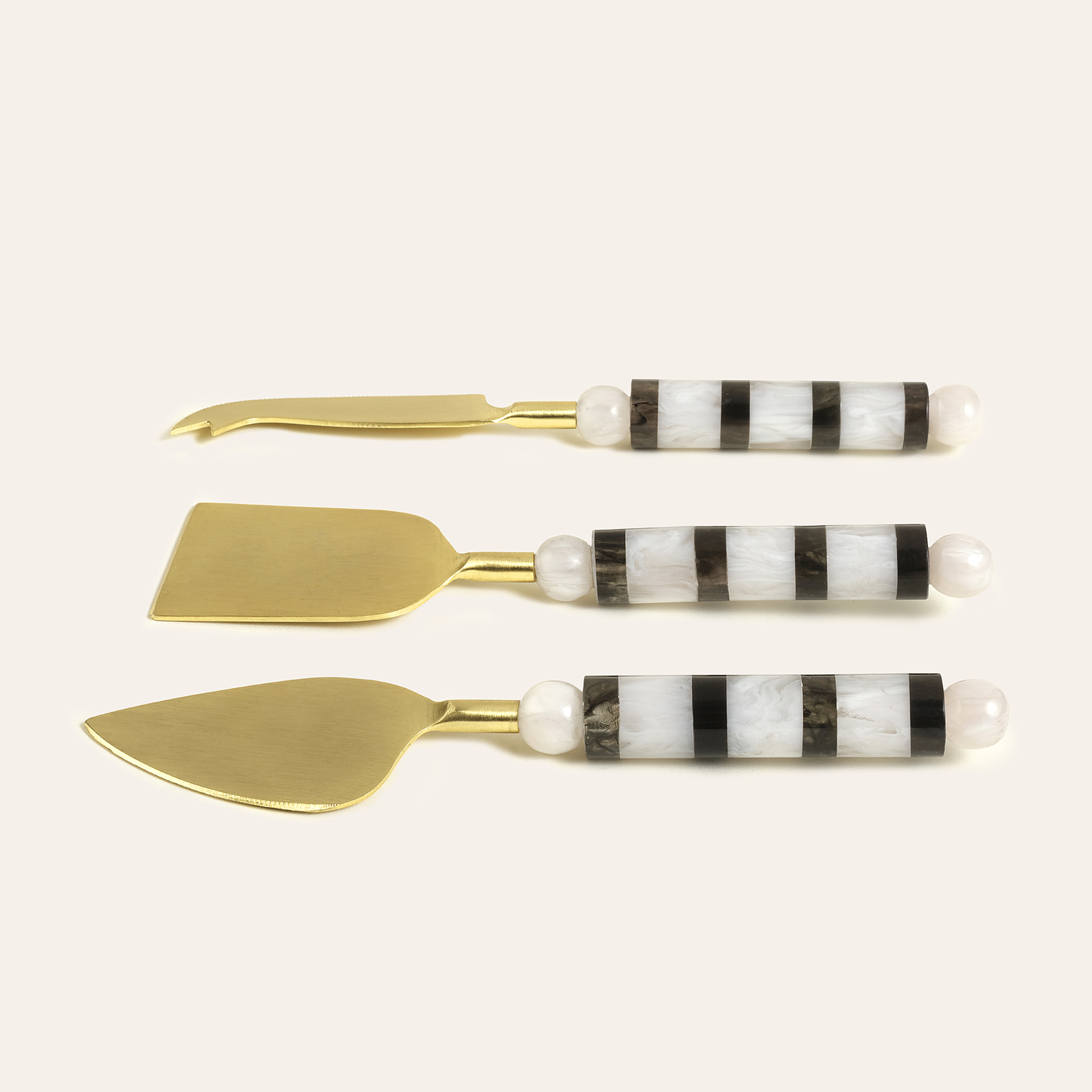 Tanda Sıyah - Beyaz Paslanmaz Çelik-plastik Servis Seti 4.75x21.5 Cm