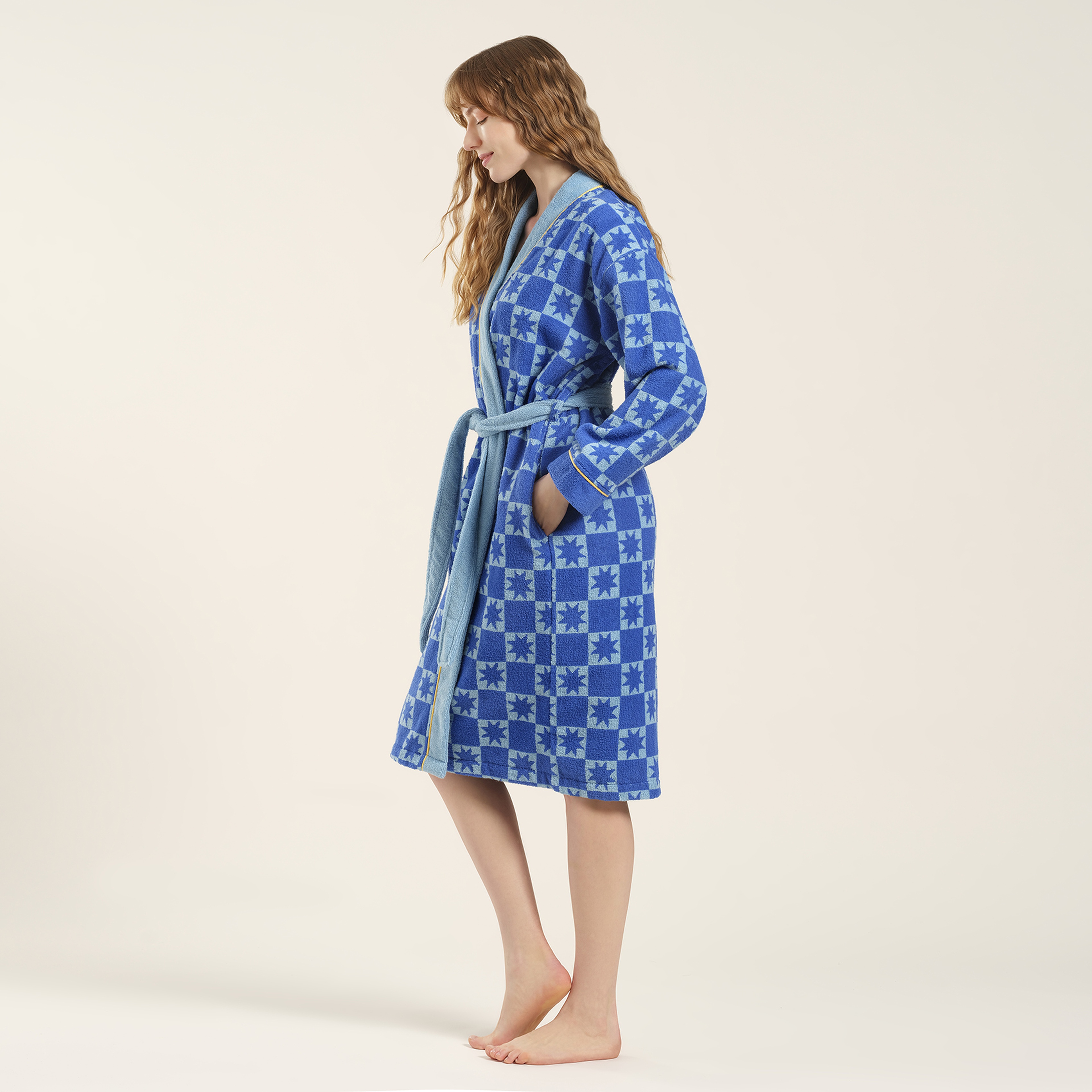 Tabea Mavi Unisex Bornoz
