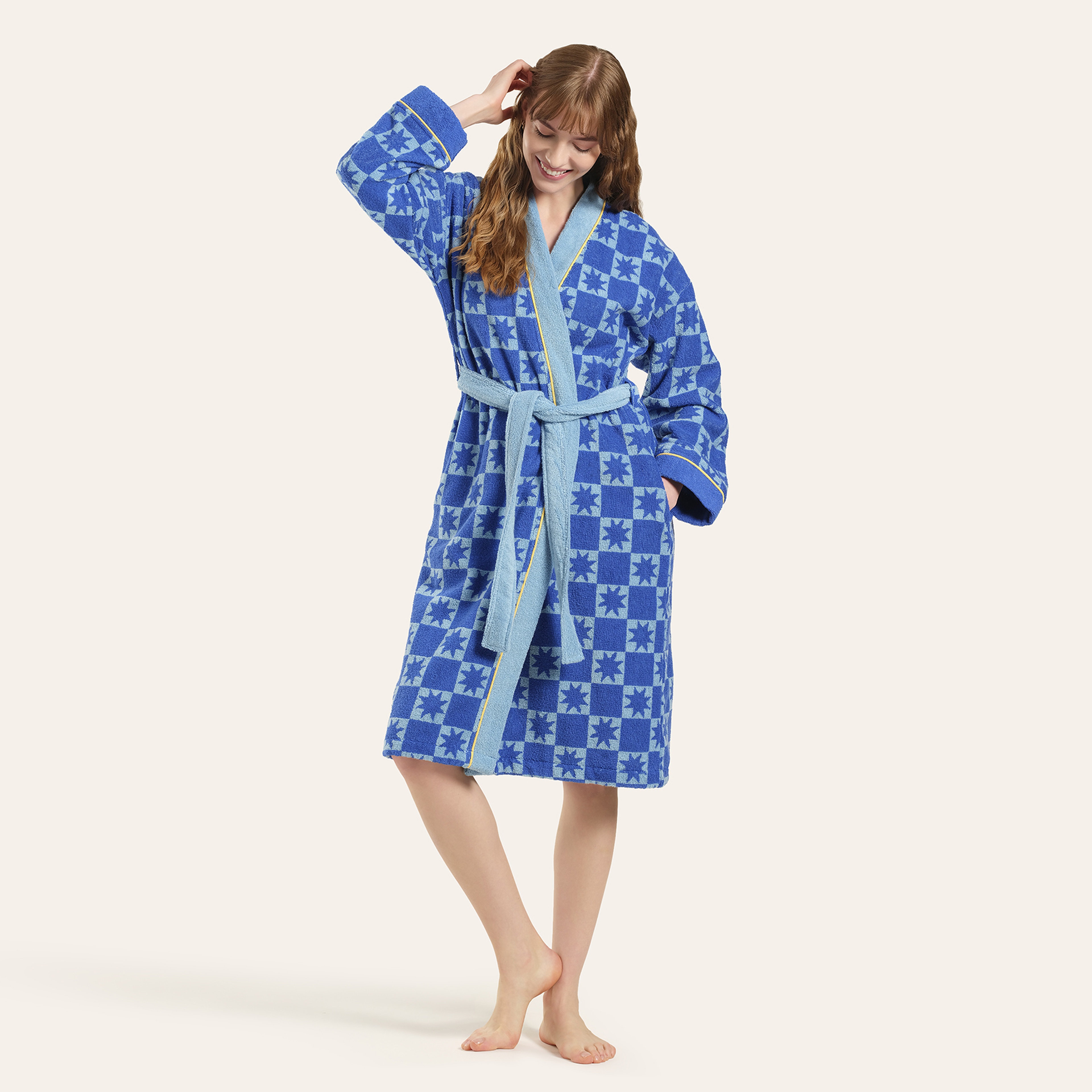 Tabea Mavi Unisex Bornoz