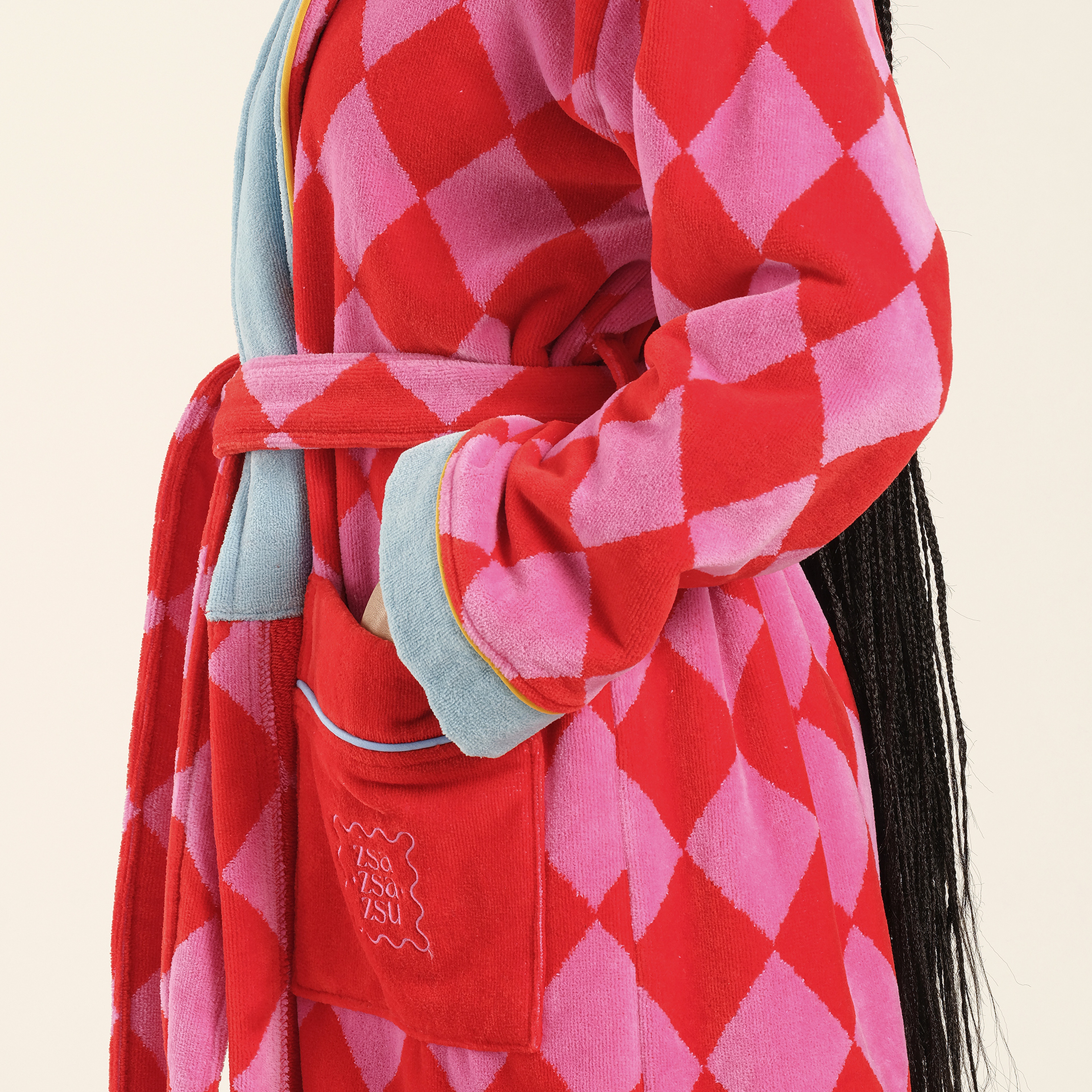 Tabea Pembe - Kırmızı Unisex Bornoz
