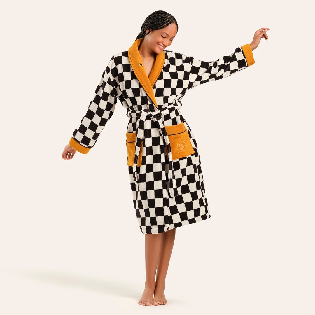 Tabea Siyah-ekru Unisex Bornoz