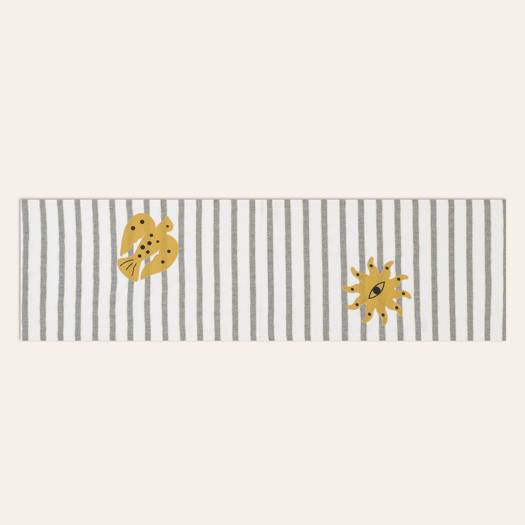 Nilüfer Siyah-ekru Runner 50x180 Cm