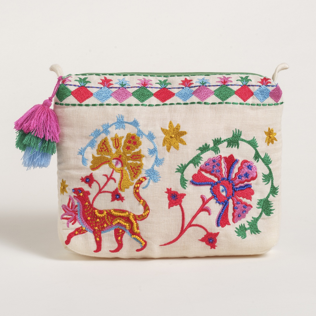 Rajpath Bej Makyaj Çantası 25x17x4 Cm