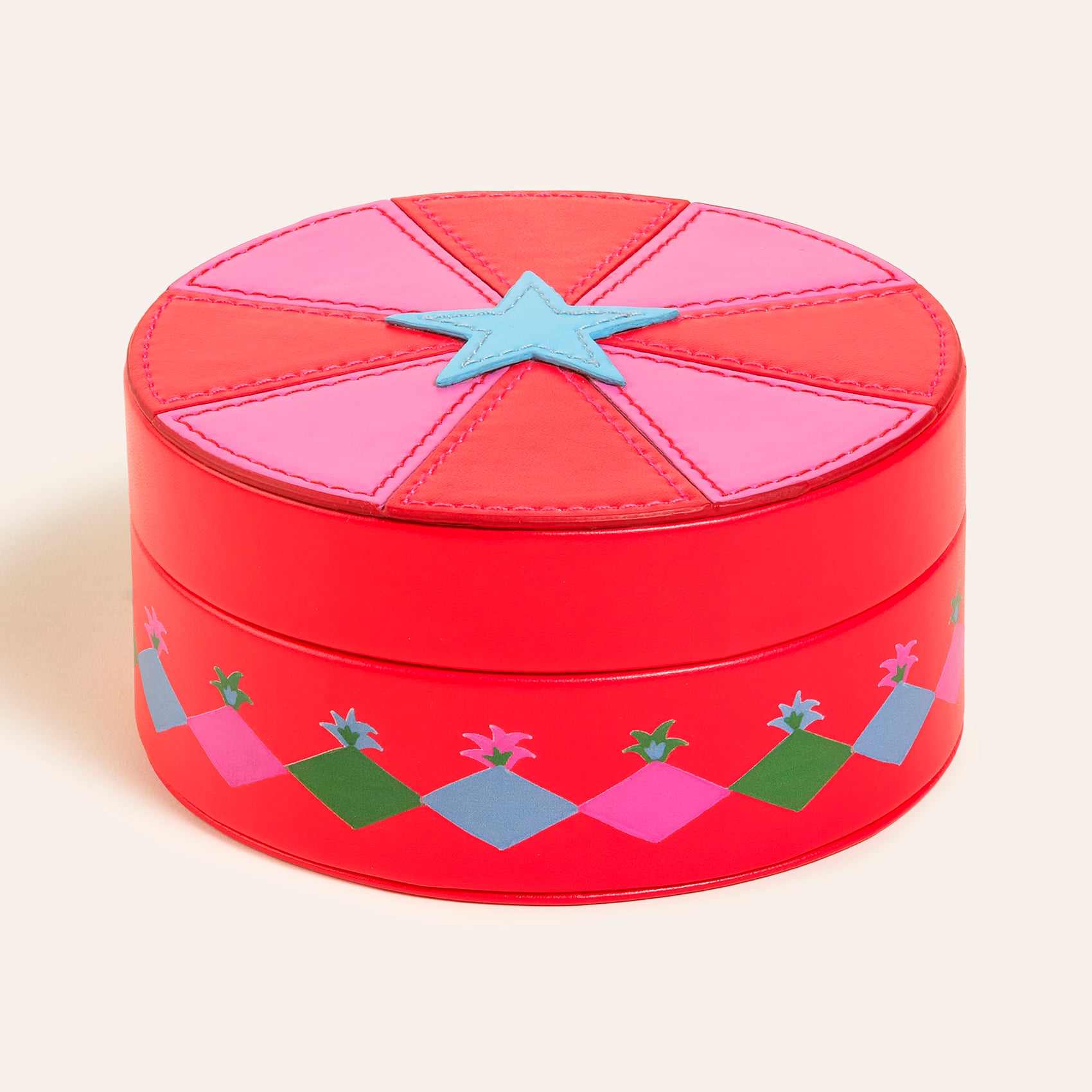 Meılın Pembe - Kırmızı Takı Kutusu 13.2x13.2x6.2 Cm