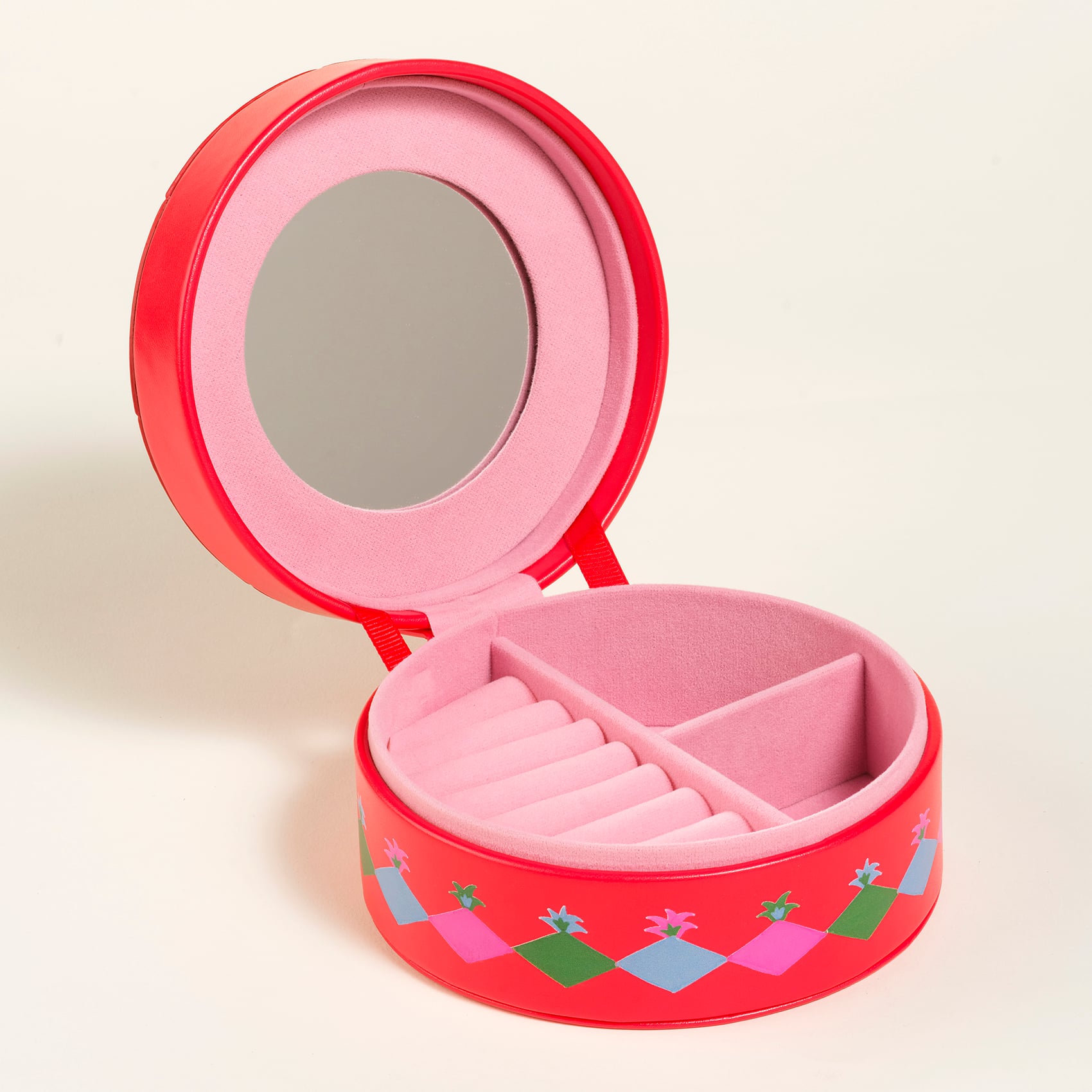 Meılın Pembe - Kırmızı Takı Kutusu 13.2x13.2x6.2 Cm