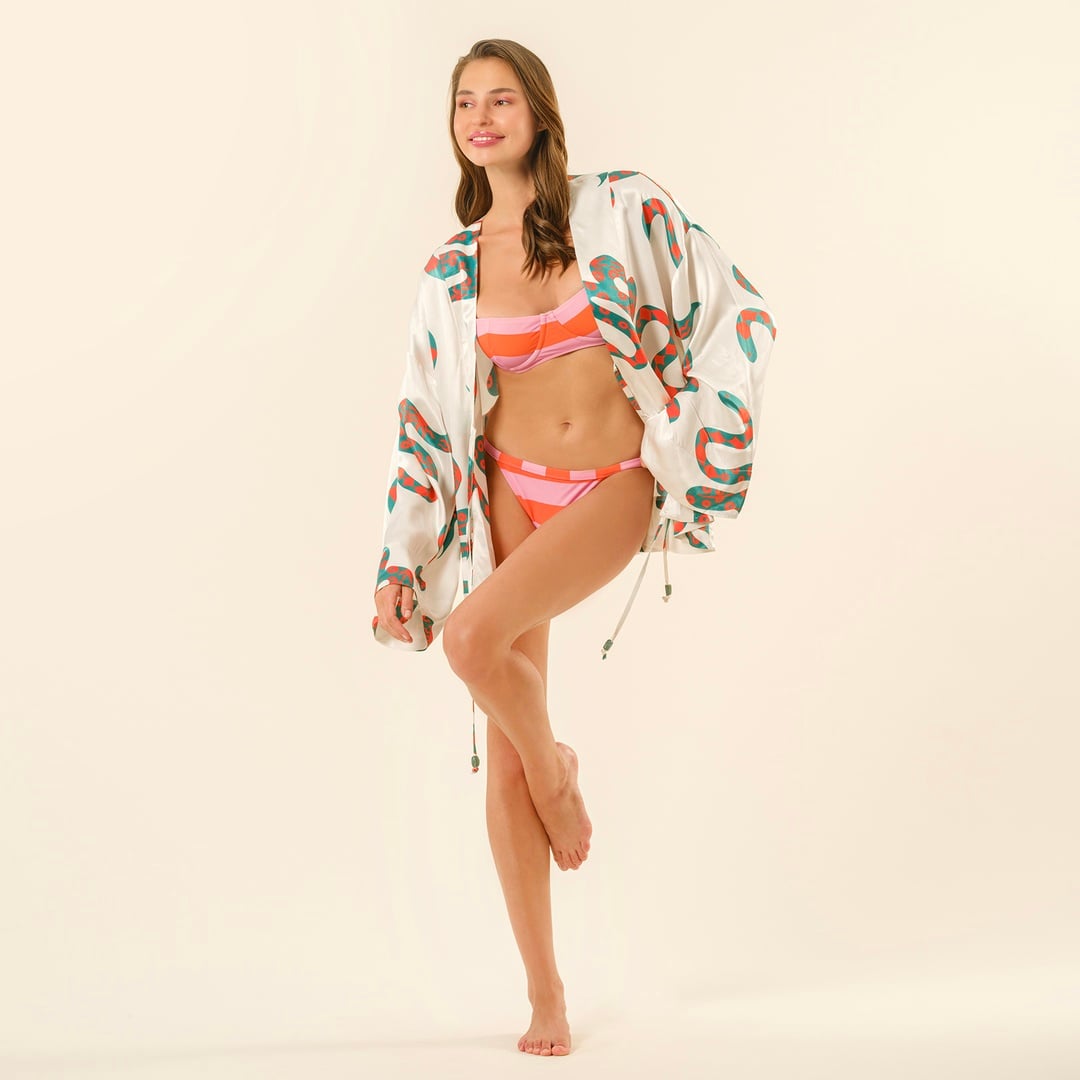 Prınkıpo Bikini Üstü 23x21 Cm Pembe - Turuncu
