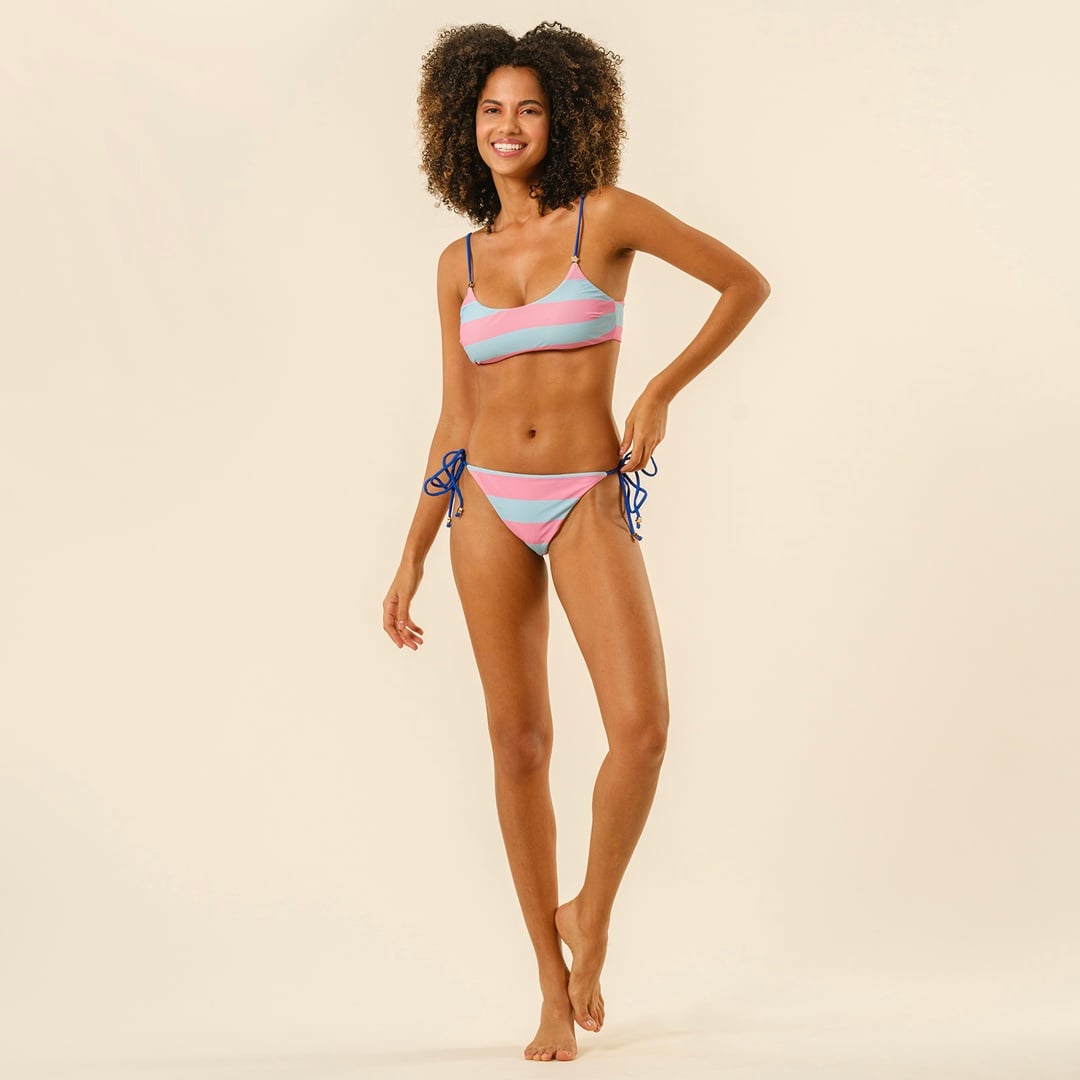 Prınkıpo Bağcıklı Bikini Altı 23x21 Cm Pembe - Mavi