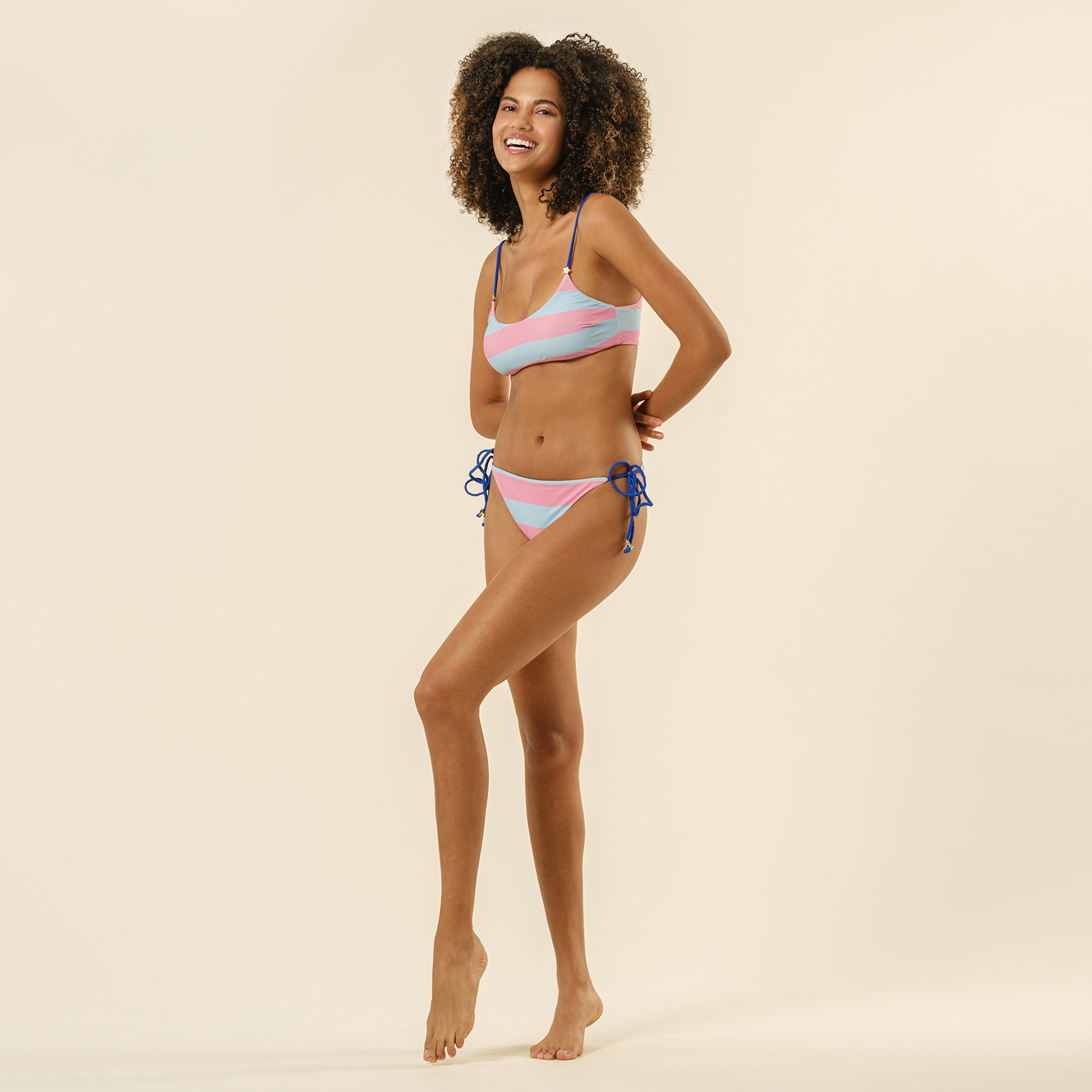 Prınkıpo Bağcıklı Bikini Altı 23x21 Cm Pembe - Mavi