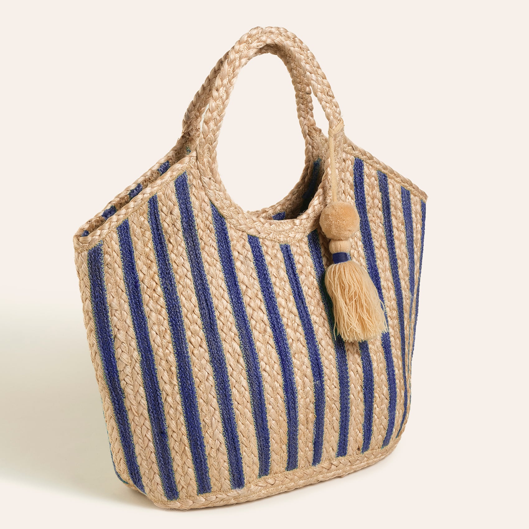 Pandıt Jüt Çanta 50x46x16 Cm Natural - Mavi