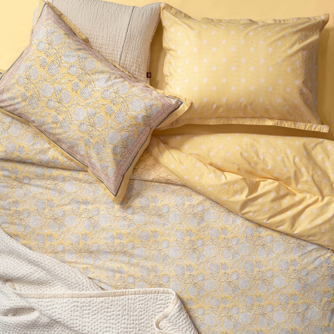 Lahor Sarı Pamuk Percale Nevresim Takımı