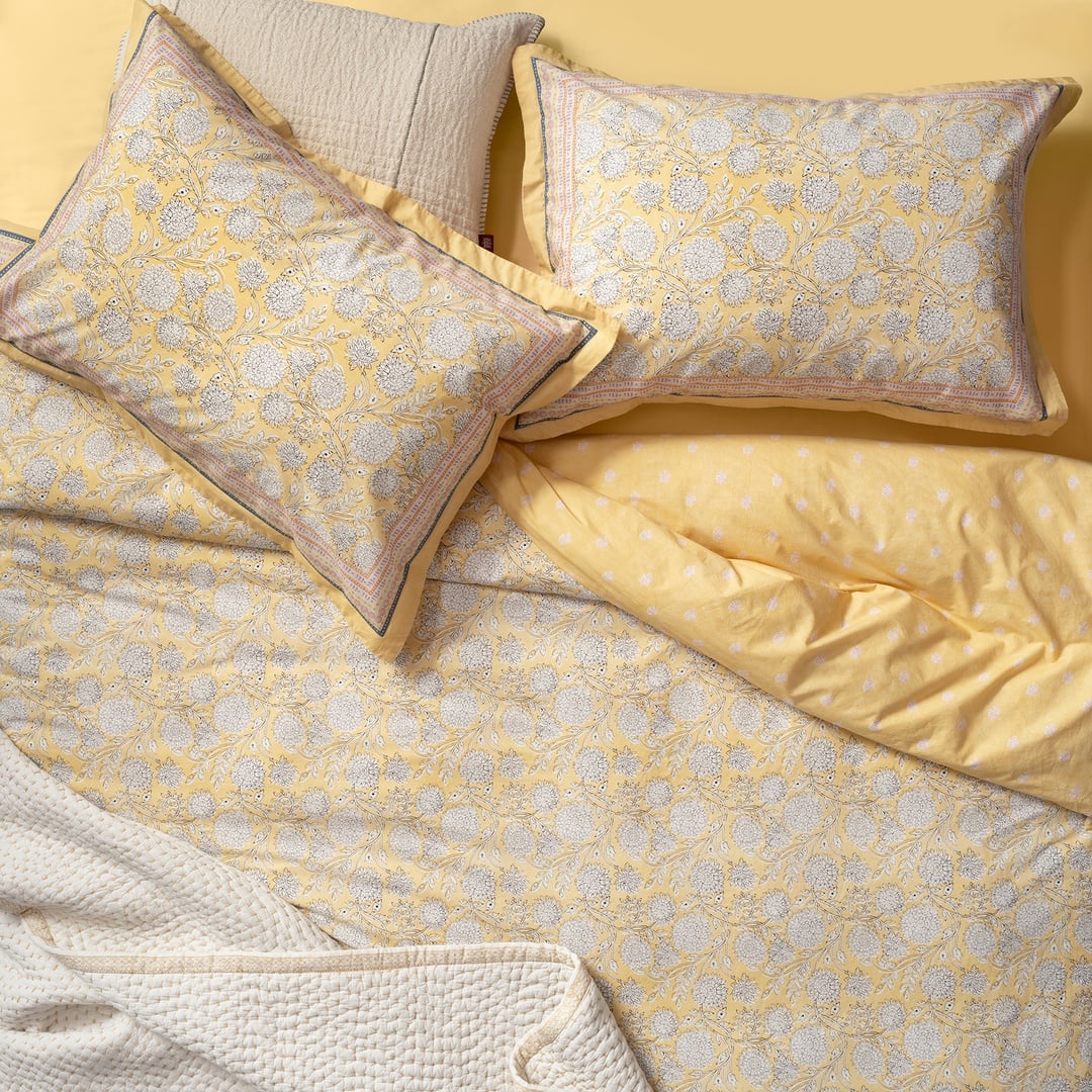 Lahor Sarı Pamuk Percale Nevresim Takımı