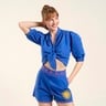 Dark Blue Poplin Blouse