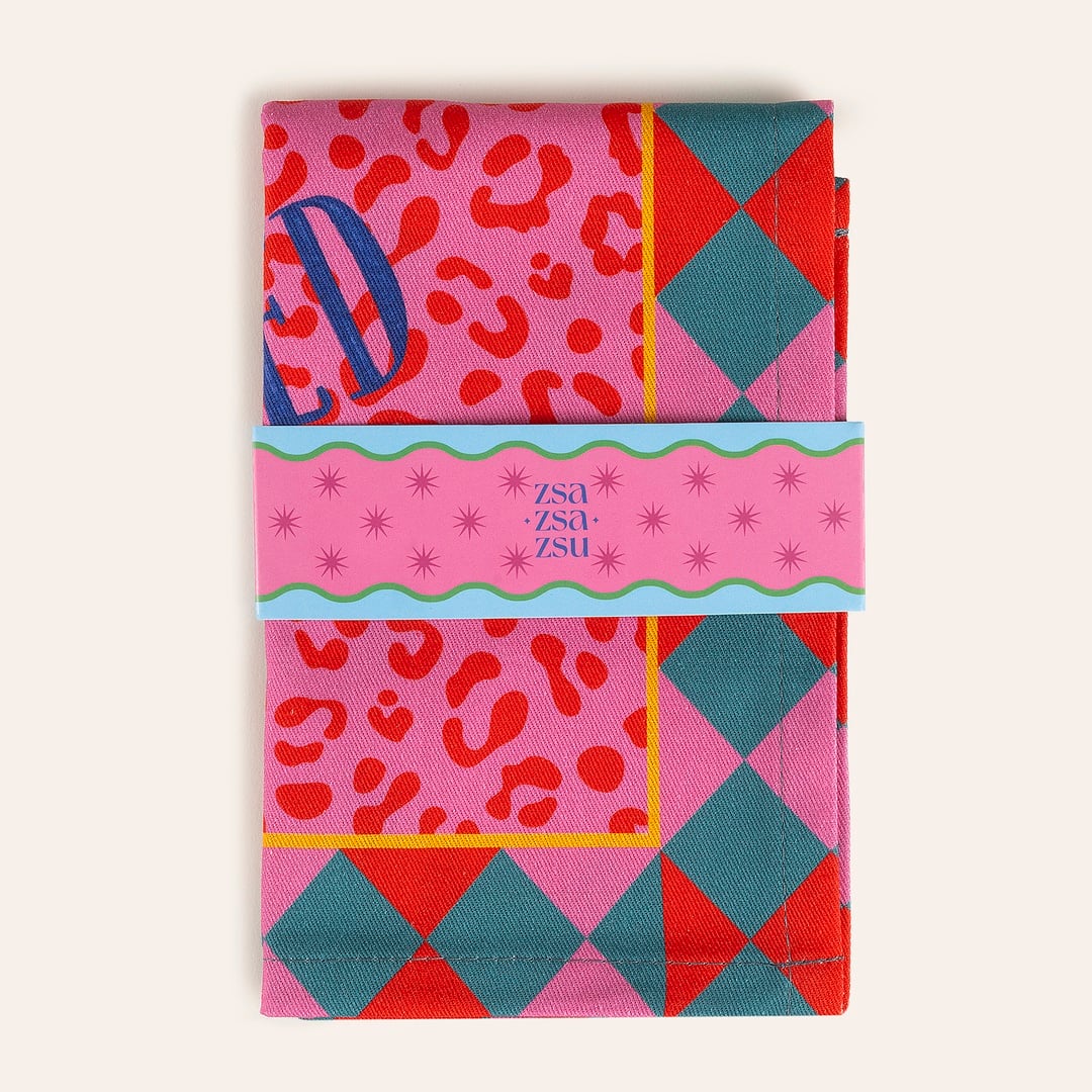Tria Dijital Baskılı Pamuk Kurulama Bezi 40x60 Cm Yeşil - Pembe
